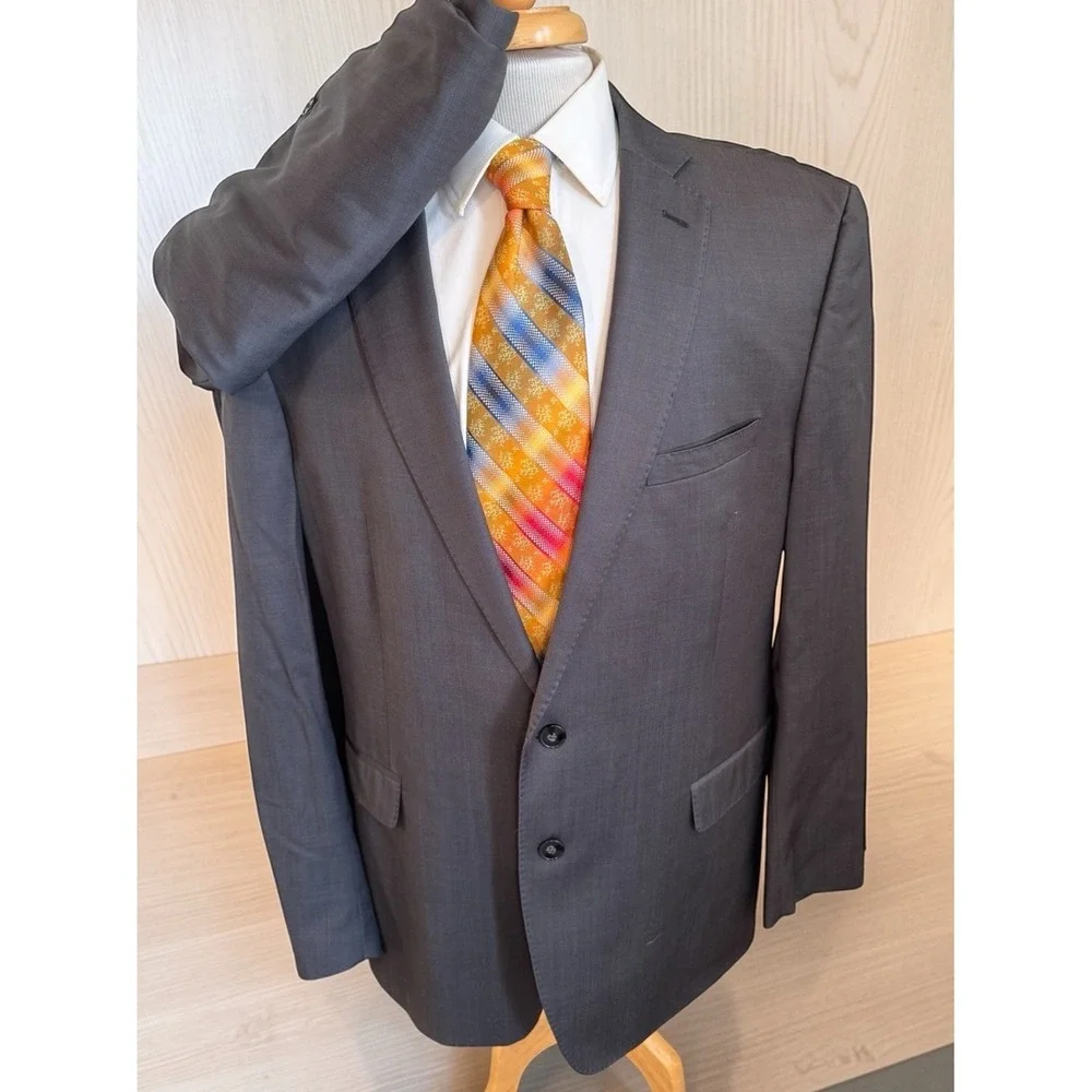 Calvin‎ Klein 2-Piece Suit Mens 48R Pants 38 x 32 Gray Extreme Slim Fit Blazer
